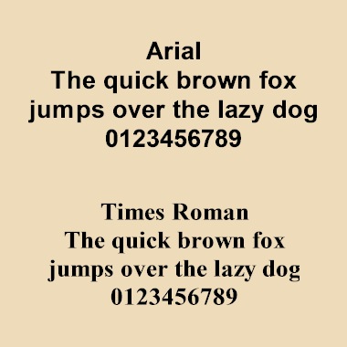 Here are the typefaces we can use on your tag