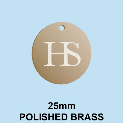 HS 25mm Polished Brass HS LOGO