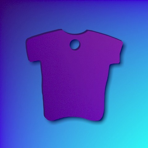 Aluminium Pet Tags T-Shirt Shape - Purple