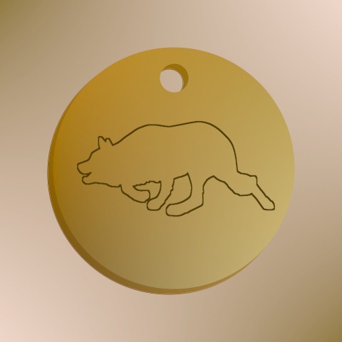 The Border Collie 30mm Solid Brass Running Dog