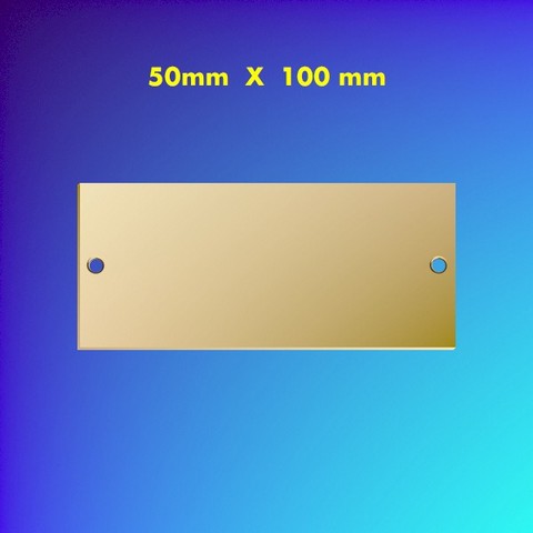 Brass Name Plate Square Ends 50x100 mm