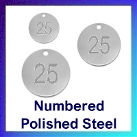 Numbered Polished Steel Tags