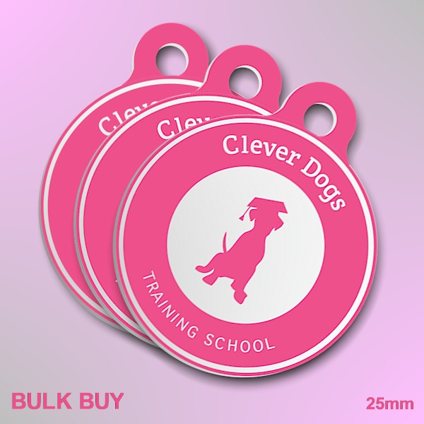 Clever Dogs 25 mm Tabbed Disc - Colour (BULK BUY)