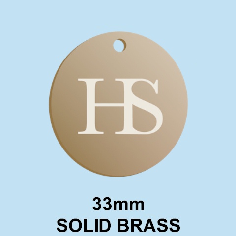 HS 33mm Solid Brass HS LOGO