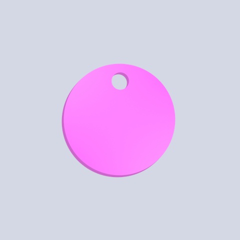 Aluminium Label - Pink - Round - 50mm