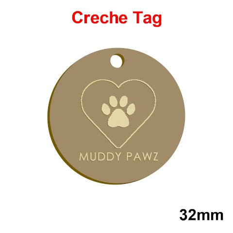 Muddy Pawz CRECHE 32 mm Brass Disc