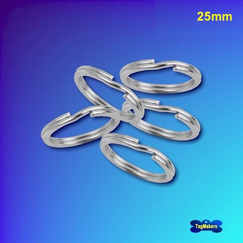 Nickel-Plated Split-Rings - 5 Pack - 25mm