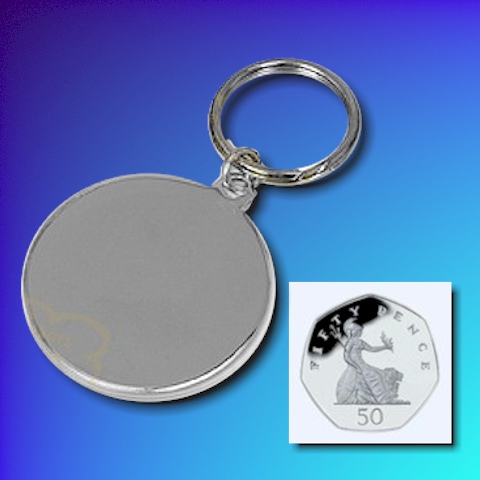 Chrome-Plated Keyring - Round - 40mm diameter