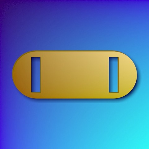 Aluminium Sliding Collar Tag Rounded - Gold