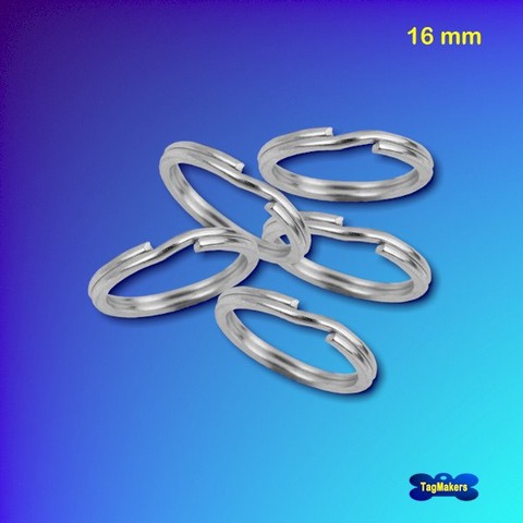 Nickel-Plated Split-Rings - 5 Pack - 16mm