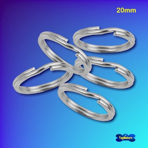 Nickel-Plated Split-Rings - 5 Pack - 20mm