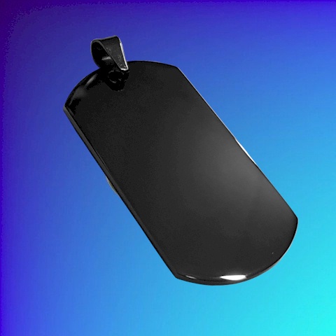 Rectangular Dogtag - Midnight Black Steel