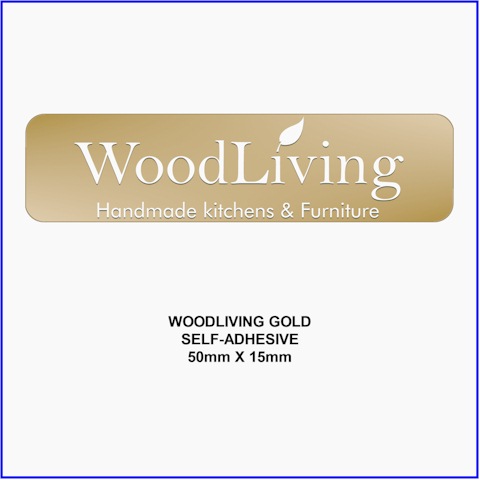 Woodliving 50x15 Gold Adhesive Label